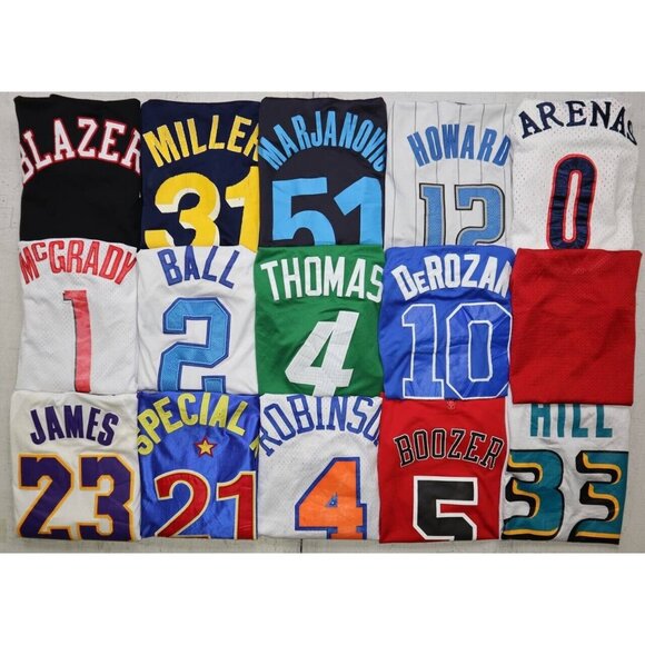 Wholesale NBA Jersey Lot of 15 Promo Reseller Mix Sizes Vintage 90s Basketball - Picture 1 of 16
